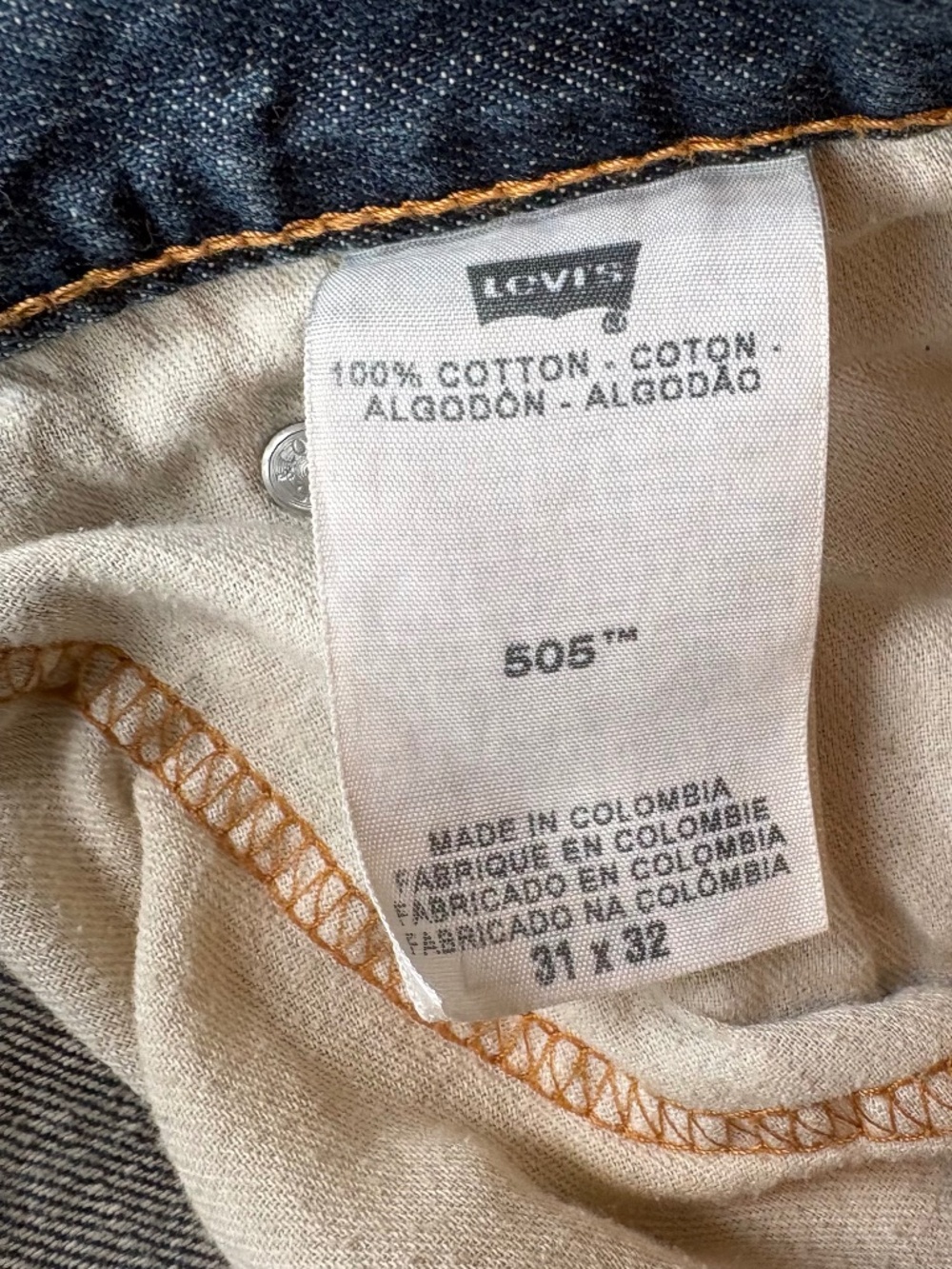 Levi Strauss & Co 505 Mens Jeans Regular Fit Blue Denim Size 31x34 - Picture 9 of 14